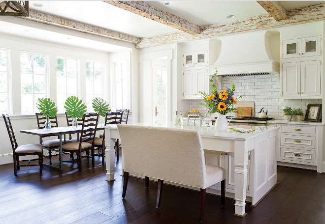 reamy White Kitchen. Creamy White Kitchen. Creamy white kitchen, painted in Benjamin Moore OC-37 Glacier White, distressed whitewashed ceiling beams and dark stained hardwood floors. Creamy White Kitchen with distressed whitewashed ceiling beams and dark stained hardwood floors. Creamy White Kitchen. Creamy White Kitchen. Creamy White Kitchen with distressed whitewashed ceiling beams and dark stained hardwood floors Creamy White Kitchen. Creamy White Kitchen Benjamin Moore OC-37 Glacier White. #CreamyWhiteKitchen #WhiteKitchen #distressedbeams #whitewashedceilingbeams #darkstainedhardwoodfloors #hardwoodfloors #BenjaminMooreOC37GlacierWhite #BenjaminMooreOC37 #BenjaminMooreGlacierWhite Designer's Choice