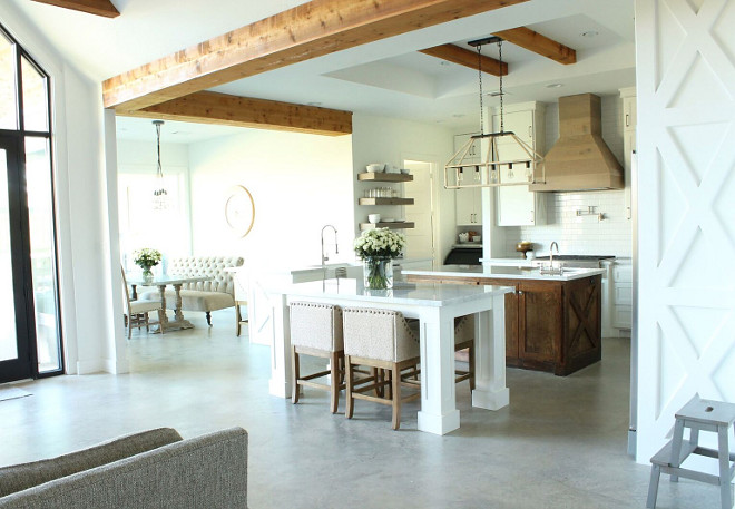Farmhouse Kitchen with sealed concrete floors. Sealed concrete flooring. Farmhouse Kitchen. Farmhouse Kitchen with sealed concrete floors. #FarmhouseKitchen #Farmhouse #Kitchen #sealedconcretefloors #concretefloor Beautiful Homes of Instagram @organizecleandecorate