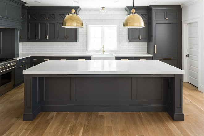 Dark Cabinets Subway Tile Shiplap