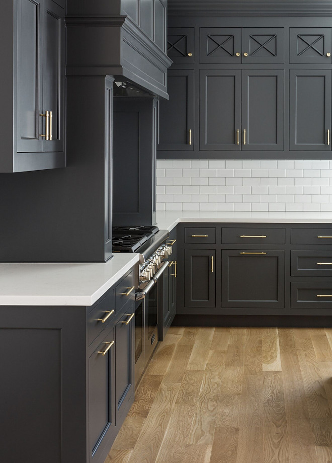 Hot New Kitchen Trend: Dark Cabinets, Subway Tile & Shiplap - Home ...