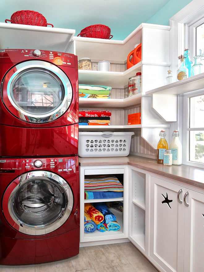 Laundry Room. Small laundry room stacked washer and dryer. Small cottage laundry room with stacked washer and dryer #Smalllaundryroom #laundryroom #stackedwasherdryer Knight Architects LLC.