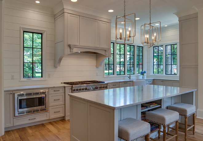 Pale Gray Kitchen with white shiplap backsplash. Pale Gray Kitchen with white shiplap backsplash ideas. Pale Gray Kitchen with white shiplap backsplash. Pale Gray Kitchen with white shiplap backsplash ideas #PaleGrayKitchen #whiteshiplapbacksplash #shiplapbacksplash #kitchenshiplapbacksplash #kitchenshiplapbacksplash Tammy Coulter Design - Grandfather Homes