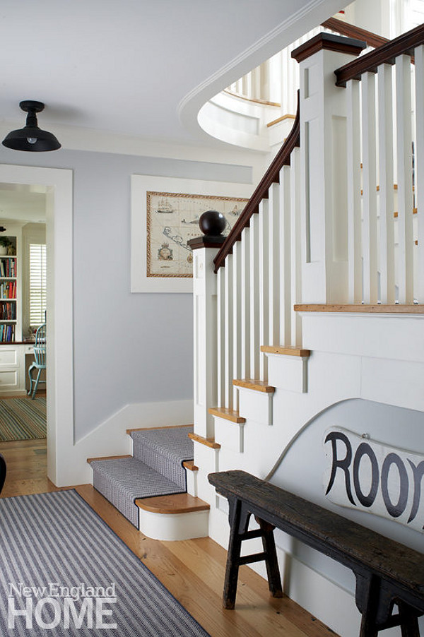 The staircase leads to the new second floor and connects the main part of the house to the office and a guest suite. Nancy Serafini