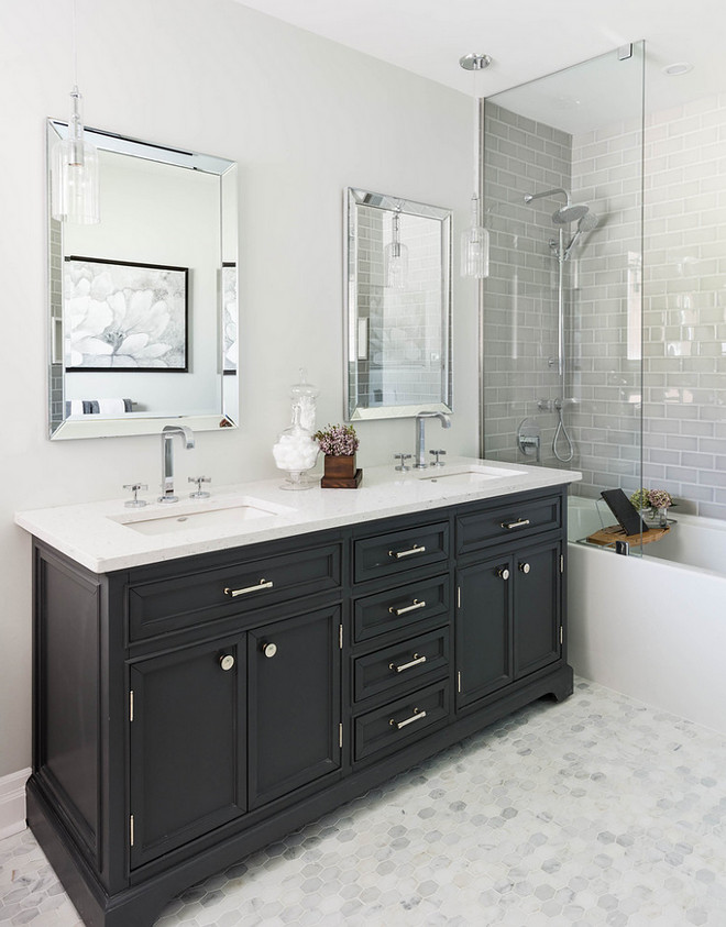 Bathroom Vanity. Bathroom Vanity. Non custom bathroom vanity. Bathroom vanity is from Restoration Hardware #Bathroom #Vanity #BathroomVanity #RestorationHardware Carriage Lane Design-Build Inc.