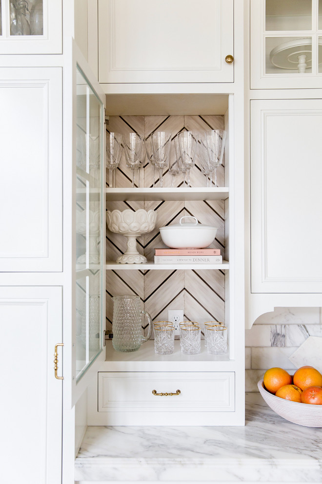 Cabinet Back Ideas. Herringbone Cabinet Back. Cabinet Back Ideas. Herringbone Cabinet Back #CabinetBackIdeas #Cabinet #Herringbone #HerringboneCabinetBack rachel parcell pink peonies kitchen