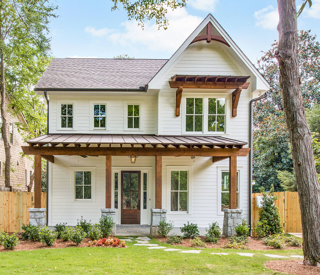 Farmhouse Cottage . Farmhouse Cottage Exterior. Exterior features Cedar columns. Farmhouse Cottage with front porch exterior. Farmhouse Cottage #Farmhouse #Cottage #Farmhouse #Farmhouseexterior #farmhouseporch #farmhousecottage Thrive Homes, LLC