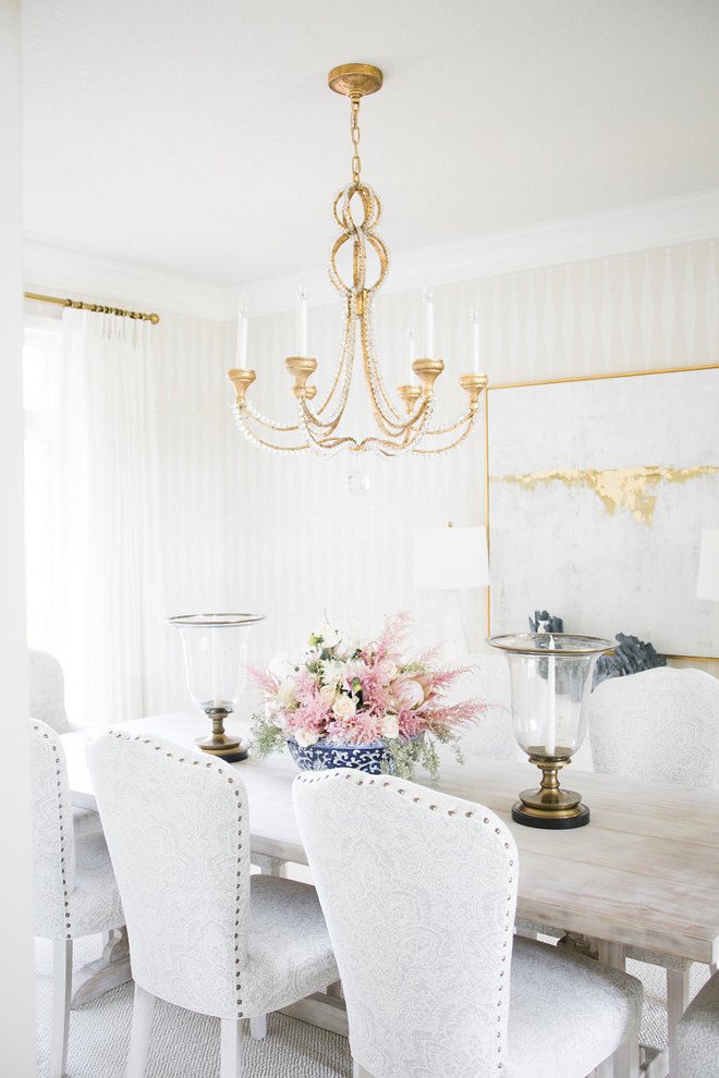 Ding room table and chairs Table: Bliss Studio. Chairs: Cisco Brothers, Pindler Fabric. #diningroom #table #chairs Bria Hammel Interiors