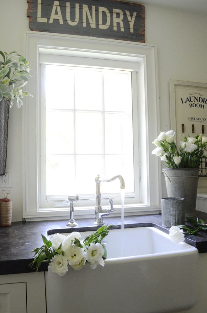 Durable Laundry room countertop Belgian Bluestone. Durable Laundry room countertop Belgian Bluestone ideas. Durable Laundry room countertop Belgian Bluestone. Durable Laundry room countertop Belgian Bluestone and farmhouse sink #DurableLaundryroomcountertop #Durablecountertop #Laundryroomcountertop #BelgianBluestone Beautiful Homes of Instagram @SanctuaryHomeDecor