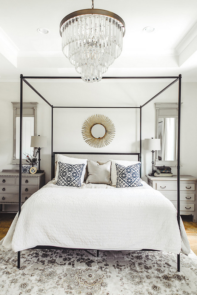 Farmhouse Bedroom. Neutral Farmhouse Bedroom. White and black farmhouse bedroom #FarmhouseBedroom #NeutralFarmhouseBedroom #blackandwhitefarmhousebedroom #bedroom #farmhouse Allegiance Builders