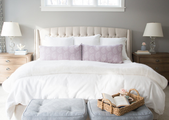 Grey Master Bedroom Paint Color Benjamin Moore Ozark Shadows. Benjamin Moore Ozark Shadows is a great grey for bedrooms. Benjamin Moore Ozark Shadows #BenjaminMooreOzarkShadows Bria Hammel Interiors