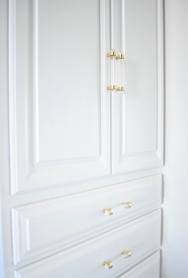Lucite Pulls. Lucite Cabinet Hardware. The closet doors feature lucite pulls. They're from Luxholdups Home. Lucite Hardware. Lucite Pulls. Lucite Cabinet Hardware. Lucite Hardware Ideas Lucite #LucitePulls #lucite #pulls #LuciteCabinetHardware #CabinetHardware #LuciteHardware #Hardware Kate Abt Design