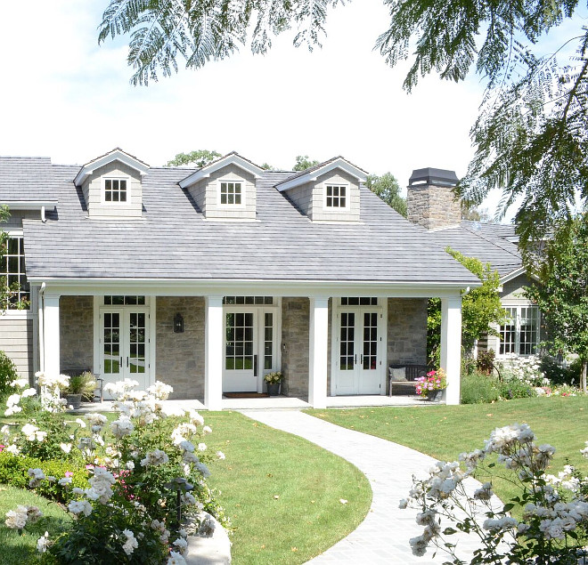 Pathway. Front yard pathway. The winding blue stone path, leads to a large covered porch, which is a favorite spot to sit and enjoy the yard. Winding pathway #pathway Beautiful Homes of Instagram @SanctuaryHomeDecor