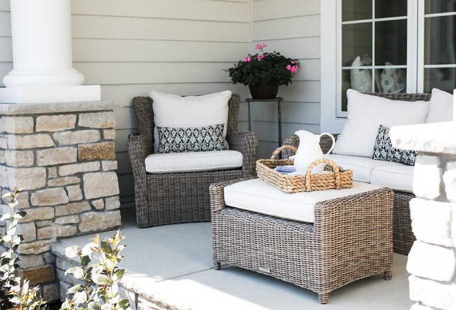 Porch Furniture and decor. The porch furniture is by Summer Classics. Porch Furniture and decor ideas. Porch Furniture and decor. #PorchFurniture #porchdecor #porch Bria Hammel Interiors