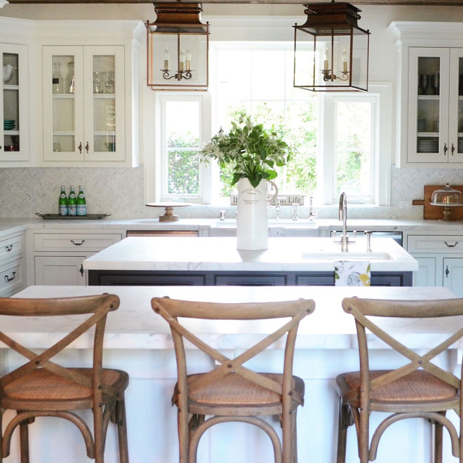 Prep Kitchen Island. Prep Kitchen Island Ideas. Rather than one large island, we decided on a prep island with a sink, and a separate eating island. Prep Kitchen Island Layout #PrepKitchenIsland #Prepisland #KitchenIsland Beautiful Homes of Instagram @SanctuaryHomeDecor