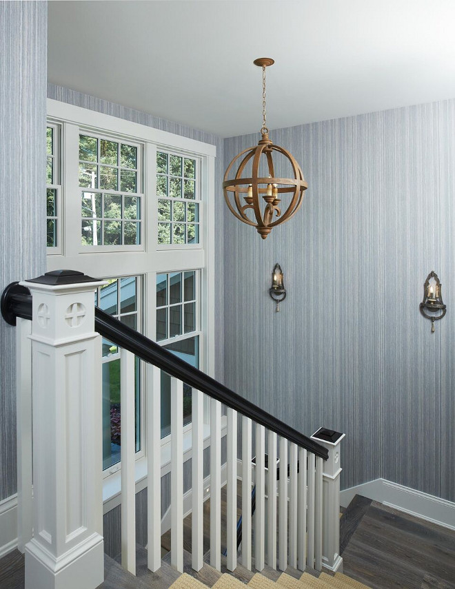 Staircase Wallpaper. Staircase with grey Wallpaper Staircase Wallpaper Ideas. Staircase Wallpaper. Staircase Wallpaper #Staircase #Wallpaper #greywallpaper Benchmark Wood & Design Studios - Mike Schaap Builders