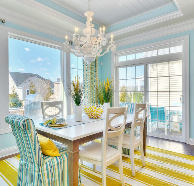 Cheerful Beach Cottage With Turquoise Color Scheme Home