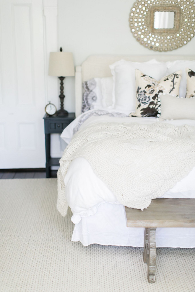 White and off white bedroom. Neutral White and off white bedroom. I wanted soothing and neutral in our master bedroom. The bedding is white with a pop of pattern in the Schumacher floral pillows. The rug is a braided wool rug from Rugs USA, 9x12. It fits nicely in the space and is very soft underfoot. Neutral White and off white bedroom ideas. White and off white bedroom. Neutral White and off white bedroom. Neutral White and off white bedroom ideas. White and off white bedroom. Neutral White and off white bedroom. Neutral White and off white bedroom ideas #NeutralWhitebedroom #neutrals #neutralbedroom #neutralbedrooms #offwhitebedroom #bedroomideas Home Bunch Beautiful Homes of Instagram @finding__lovely