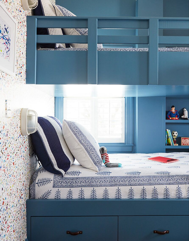 Benjamin Moore 1679 Bedford Blue. Blue bunk beds paint color Benjamin Moore 1679 Bedford Blue. Benjamin Moore 1679 Bedford Blue #BenjaminMoore1679BedfordBlue Andrew Howard Interior Design