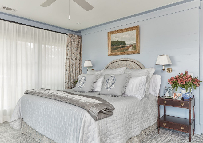 Blue Gray Bedroom Paint Color. The paint color is Farrow and Ball Parma Gray Blue Gray Bedroom Paint Color Ideas. Blue Bedroom Paint Color. Gray Bedroom Paint Color #BluegrayBedroomPaintColor #FarrowandBallParmaGray Nancy Serafini Interior Design