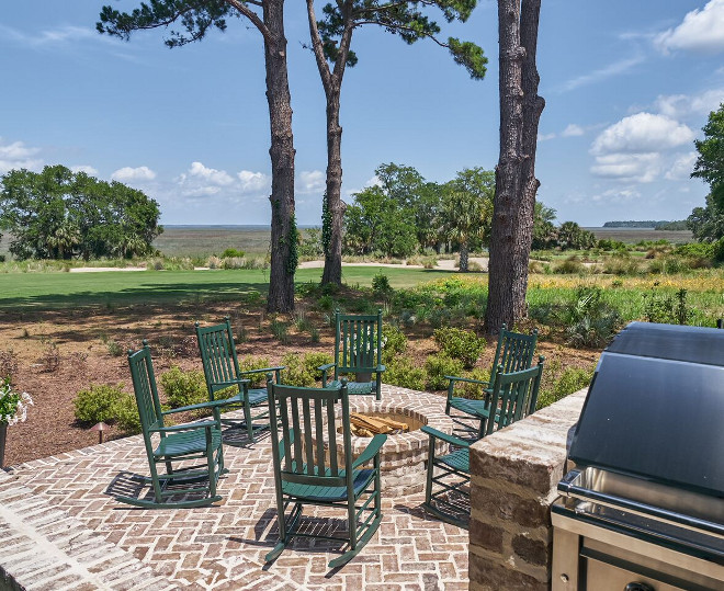 Brick Firepit and herringnone brick patio. Brick Firepit and herringnone brick patio ideas. Brick Firepit and herringnone brick patio #BrickFirepit #firepit #herringnonebrick #herringnonebrickpatio Nancy Serafini Interior Design