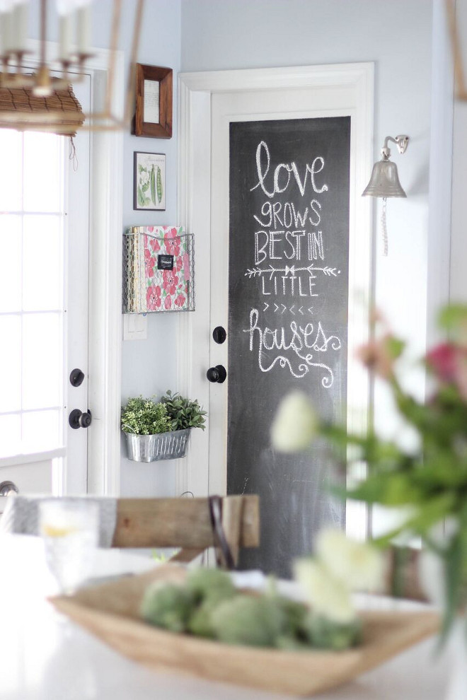 Chalkboard Door. DIY Chalkboard Door. Chalkboard Door - DIY (I have a tutorial on the blog) DIY Farmhouse Chalkboard Door Chalkboard Door. Chalkboard Door #ChalkboardDoor #DIYChalkboardDoor #DIYFarmhouse #DIYFarmhouseDoor Home Bunch's Beautiful Homes of Instagram @laura_willowstreetinteriors