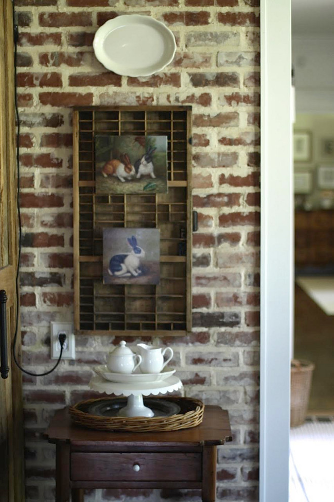 Exposed Brick Walls with trim. Farmhouse with Exposed Brick Walls with trim. Exposed Brick Walls with trim #ExposedBrick #Walls #trim Home Bunch's Beautiful Homes of Instagram @blessedmommatobabygirls
