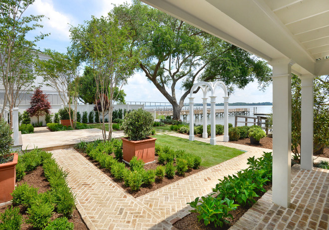 Garden Ideas. Garden Path Ideas. The walkways are reclaimed brick in a herringbone pattern. Robyn Hogan Home Design