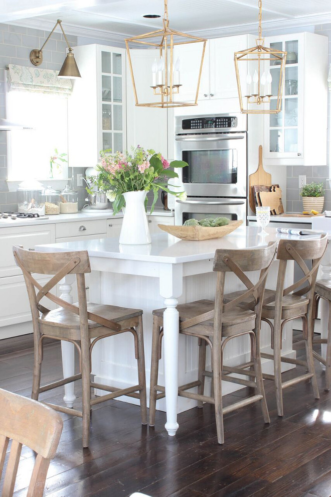 Kitchen Lighting. Great sources to find affordable kitchen lighting. Lantern Pendants - Home Depot (they've been discontinued, but Bellacor sells a similar one) Sconces - Norwell Lighting #kitchenlighting #kitchen #lighting #affordablelighting Home Bunch's Beautiful Homes of Instagram @laura_willowstreetinteriors