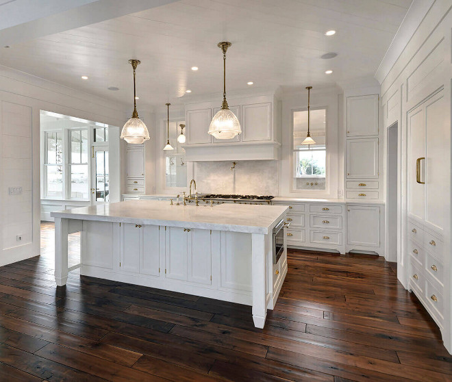 Shiplap Kitchen Walls. Shiplap Kitchen Ceiling. Shiplap Walls. Shiplap Ceiling. Kitchen features shiplap walls and diagonal shiplap ceiling with board and batten trim#shiplap #kitchen #shiplapceiling #trim #boardandbatten #shiplapceiling Robyn Hogan Home Design