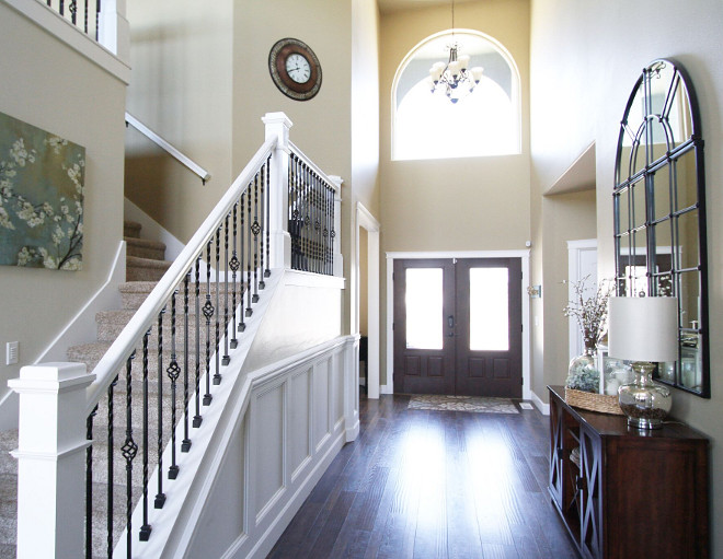 Stairs. Funny story about our entryway: initially we were supposed to have two sets of stairs. The other would have faced the front doors! But a small error in calculation and we lost that set. It made our entry way a little more “grand” but it wasn’t a big loss. #stairs Home Bunch's Beautiful Homes of Instagram @AshleysDecorSpace_ 