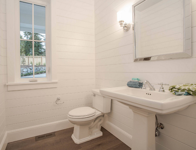 Tongue and groove paneling. Bathroom Tongue and groove paneling. Tongue and groove paneling painted in Benjamin Moore Simply White. Tongue and groove paneling Paint Color. Tongue and groove paneling #Tongueandgroovepaintcolor #panelingpaintcolor #Tongueandgroove #paneling #Tongueandgroovepaneling #BenjaminMooreSimplyWhite Calista Interiors