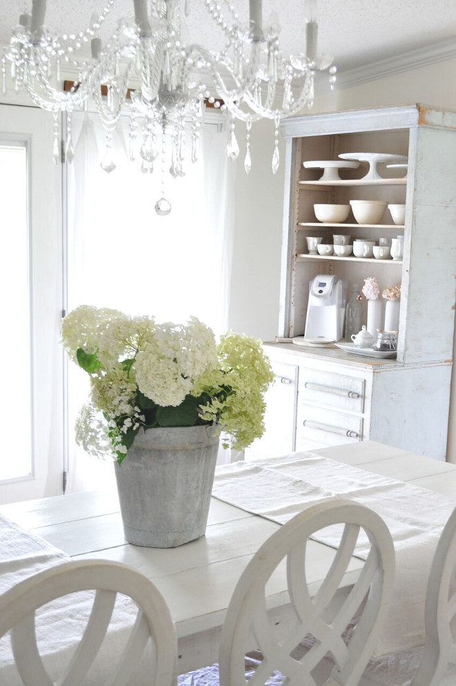 Vintage Grey Cabinet. The antique cabinet is limewashed in a soft grey paint color. Vintage Grey Cabinet. Vintage Grey Cabinet #VintageGreyCabinet Home Bunch's Beautiful Homes of Instagram @becky.cunningham.home