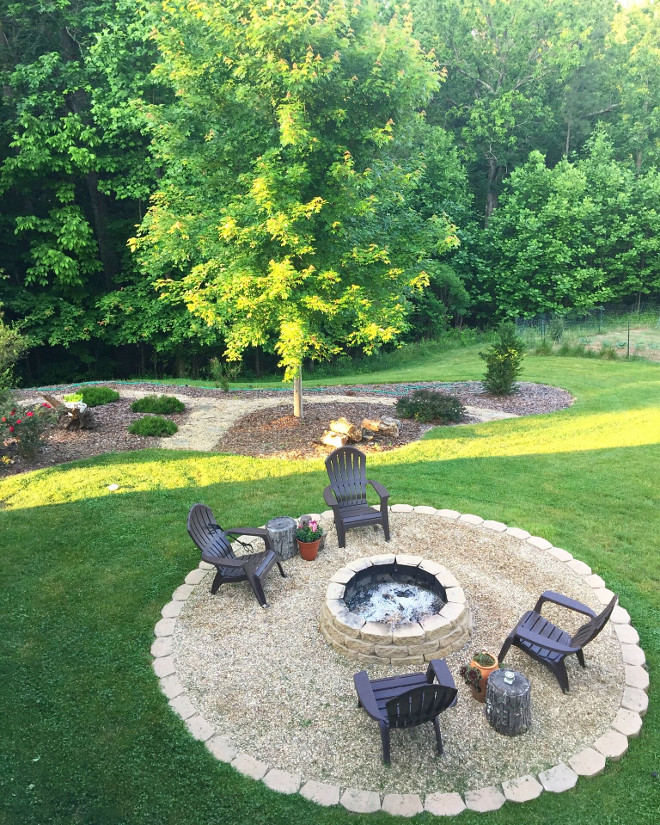 DIY Firepit. Backyard DIY Firepit Tutorial. DIY Firepit #DIYFirepit Beautiful Homes of Instagram @middlesisterdesign - Home Bunch