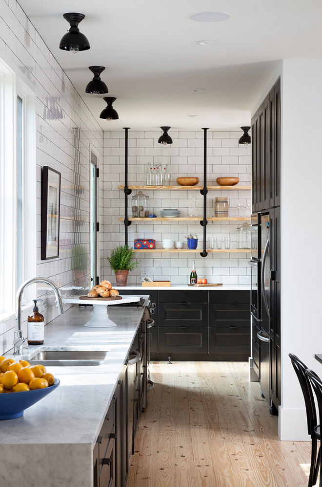 Industrial Black Kitchen with Subway Tile. Industrial Black Kitchen with Subway Tile Ideas. Industrial Black Kitchen with Subway Tile Design #IndustrialBlackKitchen #Industrialkitchen #kitchen #BlackKitchen #SubwayTile Texas Construction Company