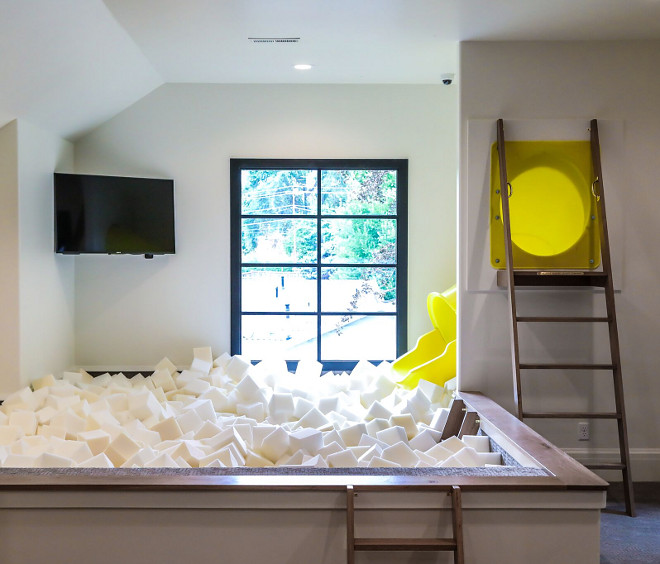 Playroom slide. Indoor slide. Playroom slide. Playroom slide #Playroomslide #indoorslide Tree Haven Homes. Danielle Loryn Design