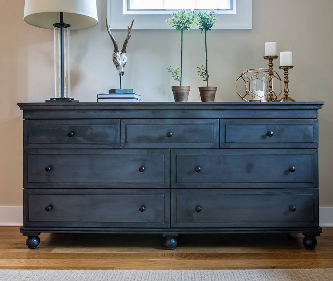 Bedroom Dresser. RH Bedroom Dresser. Zinc dresser and lamp are by Restoration Hardware and rug by Curran. Bedroom dresser #bedroom #dresser #RHdresser #bedroomdresser Restyle Design, LLC.