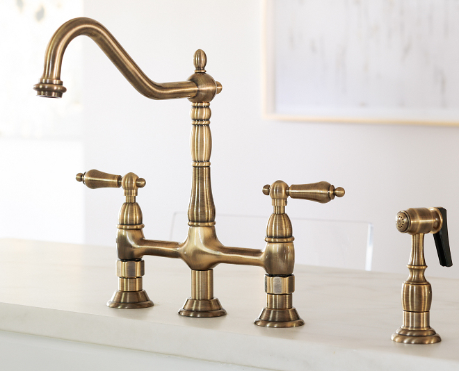 Brass Kitchen Faucet Kingston Brass, Antique Brass Bridge Faucet. Willow Homes