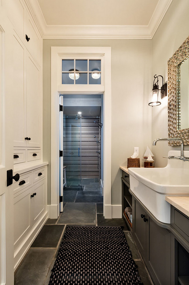 Farmhouse bathroom with farmhouse sink, Bluestone floor and zinc shower. Farmhouse bathroom with farmhouse sink, Bluestone floor and zinc shower ideas. Farmhouse bathroom with farmhouse sink, Bluestone floor and zinc shower #Farmhousebathroom #farmhouse #bathroom #farmhousesink #Bluestone #Bluestonefloor #zincshower Mitch Wise Design,Inc.