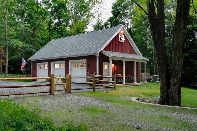 Garage board and batten siding. Board and batten siding garage ideas. Detached Garage with board and batten siding #garage #boardandbattensiding Crisp Architects