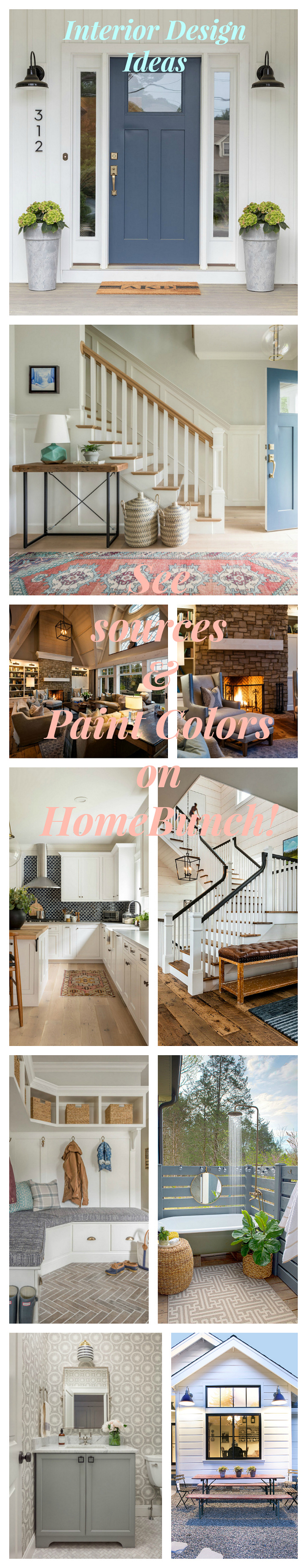 Interior Design Ideas featuring designer sources, home decor and paint colors - a weekly series on Home Bunch