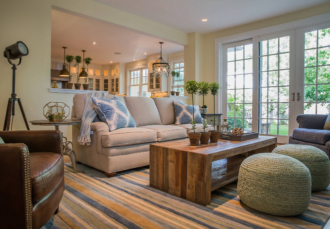 Braided pouf. Braided jute pouf. Living room with neutral sofa and braided poufs. Living room with neutral sofa and braided poufs. braided poufs #braidedpoufs #poufs #Braidedjutepouf Restyle Design, LLC.