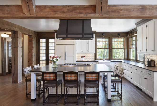 Rustic Kitchen. Rustic Kitchen Rustic Kitchen. Rustic white kitchen with extensive usage of reclaimed timber beams and leathered countertop. Rustic Kitchen. Rustic Kitchen. Rustic Kitchen. Rustic Kitchen #RusticKitchen John Kraemer & Sons