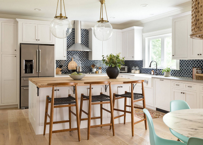 White kitchen with navy backsplash. White kitchen with navy backsplash. White kitchen with navy backsplash. White kitchen with navy backsplash. White kitchen with navy backsplash #Whitekitchennavybacksplash Jamie Keskin Design