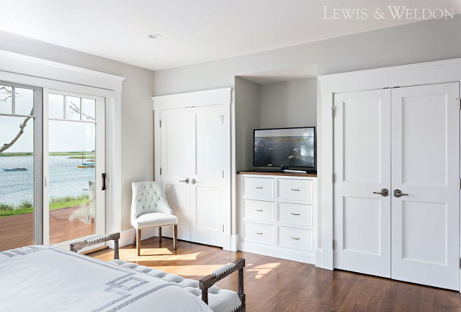 Benjamin Moore OC-52 Grey Owl. Benjamin Moore OC-52 Grey Owl Bedroom with custom built ins Benjamin Moore OC-52 Grey Owl. Benjamin Moore OC-52 Grey Owl #BenjaminMooreOC52GreyOwl Lewis & Weldon Custom Kitchens