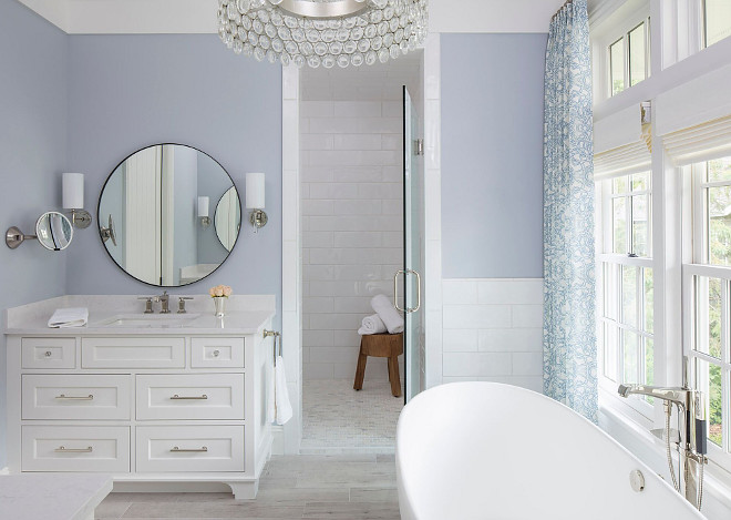 Benjamin Moore White Water 2120-60. Blue bathroom paint color Benjamin Moore White Water 2120-60. Benjamin Moore White Water 2120-60. Benjamin Moore White Water 2120-60. Benjamin Moore White Water 2120-60 #BenjaminMooreWhiteWater #bluebathroom #paintcolor Martha O’Hara Interiors
