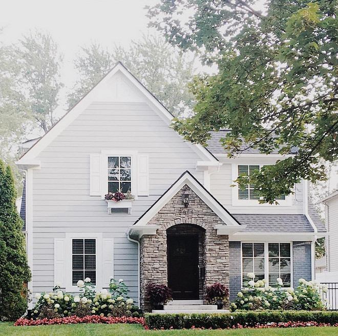 Classic Home Exterior with stone, painted brick and Hardie planks. Classic Home Exterior with stone, painted brick and Hardie planks #ClassicHomeExterior #exterior #stone #paintedbrick #Hardieplanks Via xomrsmeasom