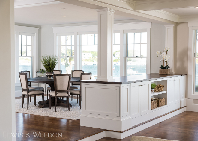 Custom built in between dining room and living room. Lewis & Weldon Custom Kitchens