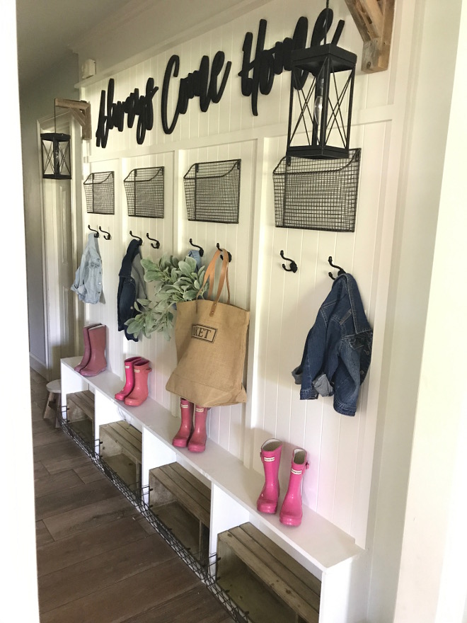 DIY Farmhouse Mudroom Hallway School Drop Zone. DIY Farmhouse Mudroom Hallway School Drop Zone. DIY Farmhouse Mudroom Hallway School Drop Zone. DIY Farmhouse Mudroom Hallway School Drop Zone #DIYFarmhouseMudroom #Hallway #SchoolDropZone #DropZone Home Bunch Beautiful Homes of Instagram @cottonstem