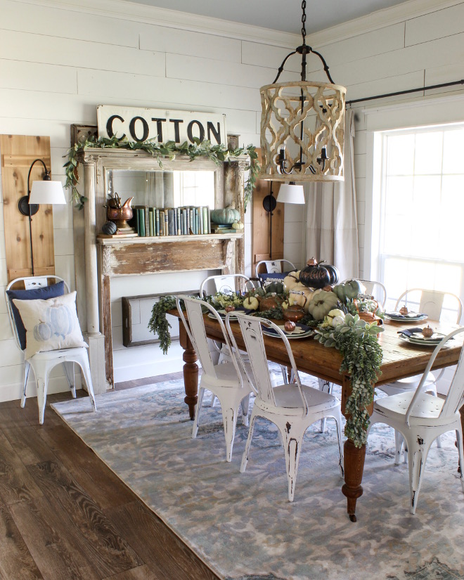 Farmhouse Shiplap Fall Decor Dining room. Farmhouse Shiplap Fall Decor Dining room. Farmhouse Shiplap Fall Decor Dining room. Inspiring Farmhouse Shiplap Fall Decor Dining room #Farmhouse #Shiplap #FallDecor #Diningroom Home Bunch Beautiful Homes of Instagram @cottonstem