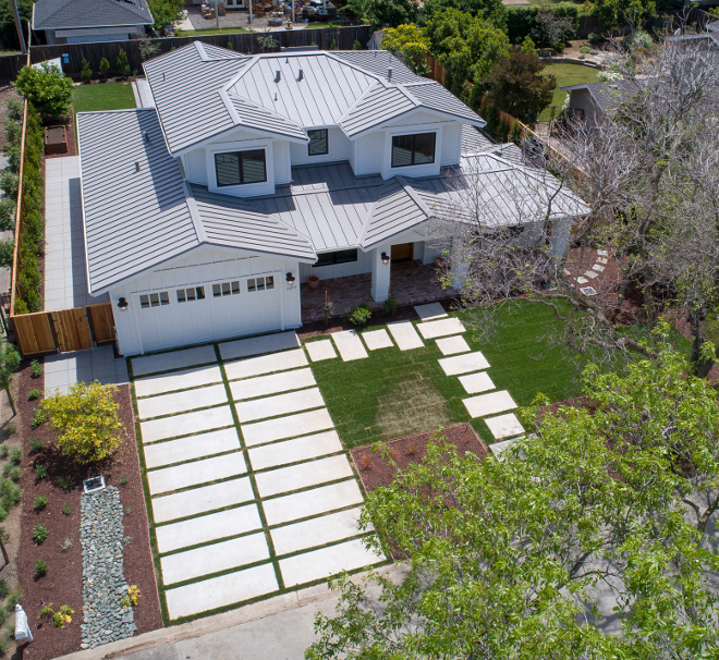 Metal Roof. White farmhouse with metal roof. Metal Roof Standing Seam Metal Roof. Standing Seam Metal Roof. Standing Seam Metal Roof #StandingSeamMetalRoof #metalroof #farmhousemetalroof AK Construction